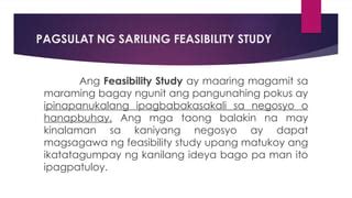 bakit kailangan magsagawa ng feasibility study|⋆ Paano gumawa ng feasibility study para sa isang .